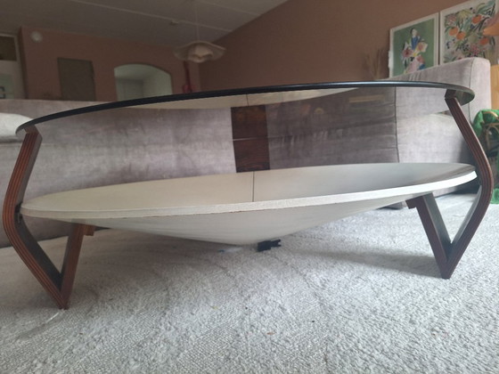 Image 1 of Vintage salontafel gerookt glas