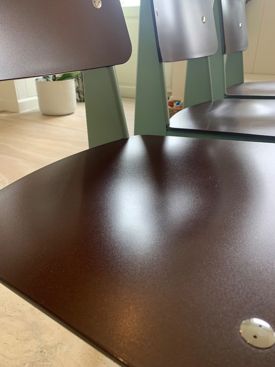 4x Prouvé Standard SP Chairs by Vitra – Dining chairs, Metal, Plastic (photo 6 of 11)