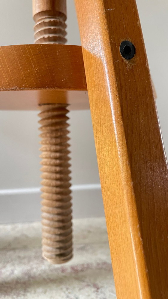 Image 1 of TABOURET with Screws Solid Beech VINTAGE