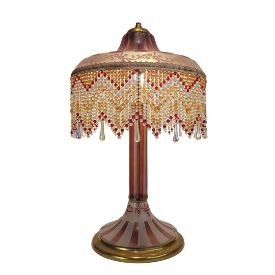 Image 1 of Lámpara De Mesa, Firmado Suberville, Art Nouveau, Vidrio Doblado Y Grabado Al Ácido, S. Xx – Francia
