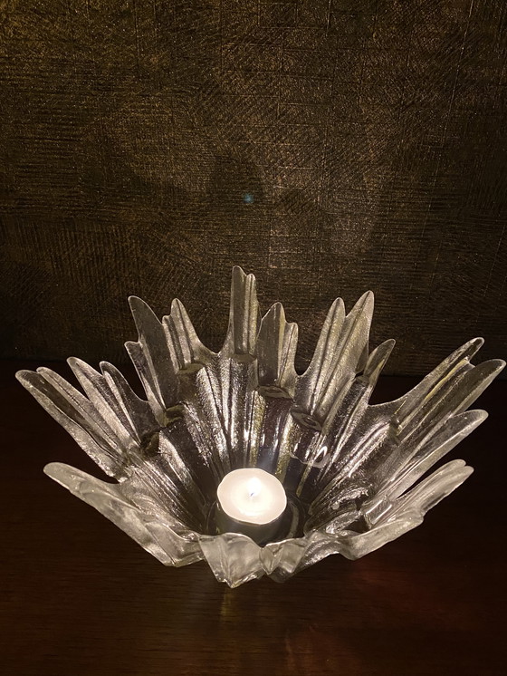 Image 1 of Tauno Wirkkala glas waxinelichthouder Humppila Revontulet 