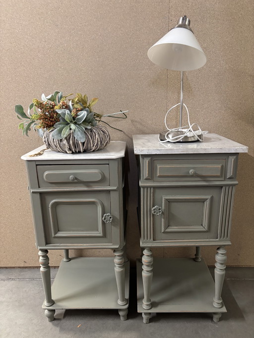 Brocante set nachtkastjes 