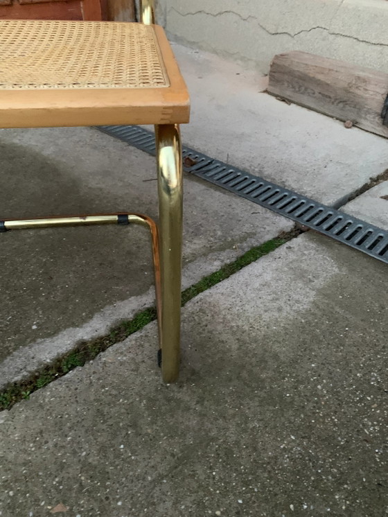 Mid-Century Modern Italian Marcel Breuer B32 Cesca Chair, 70s – Adjustable recliner chair, Metal, Brass (photo 7 of 8)