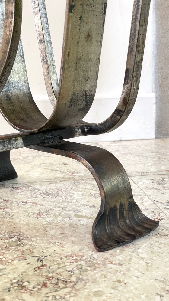 Image 1 of Vintage Brutalist Steel Magazine Rack