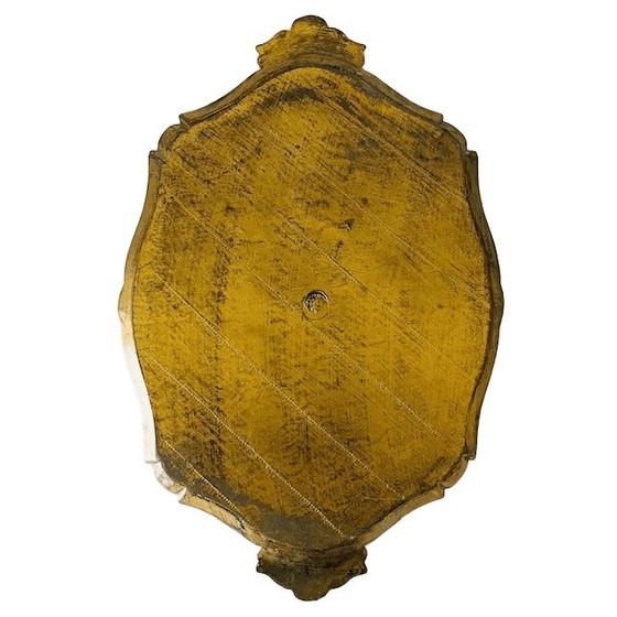 Image 1 of Vintage Florentine Tray gold mint green 1970s