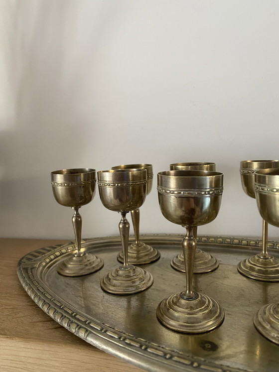 Image 1 of Bicchieri da vodka in acciaio antico