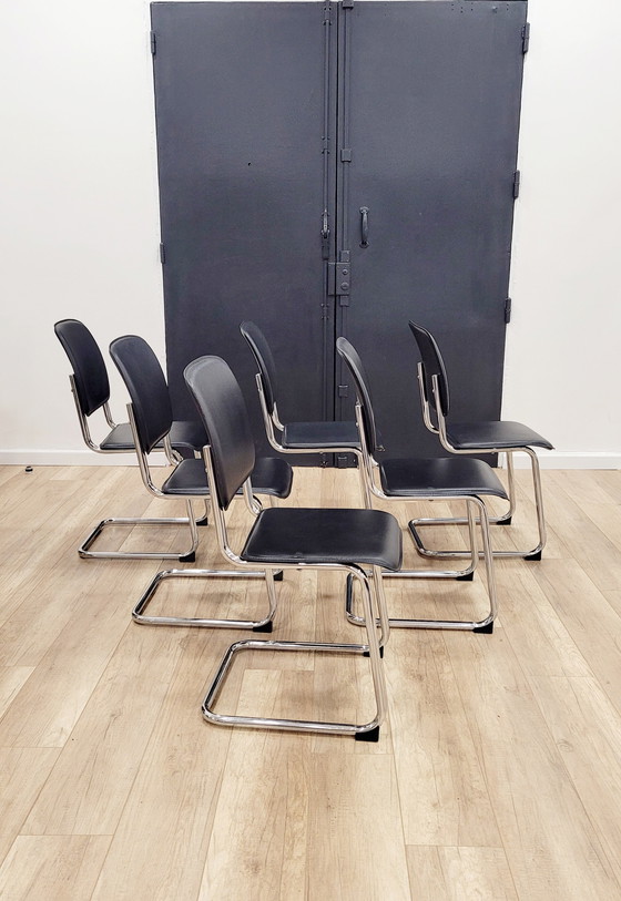 Image 1 of 6 chaises chrome et simili