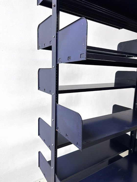 Image 1 of Italienisch-Dutch Lips Vago "Congresso" Stahlblaues Doppelbücherregal, 1966