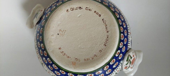 Image 1 of Vaso turco vintage in ceramica dipinto a mano proveniente da Kütahya
