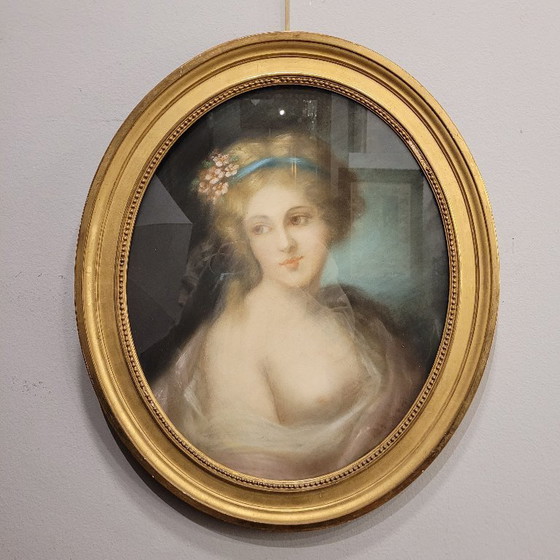 Image 1 of Pastel on paper “Allegory”, Italian School, following Rosalba Carriera, 19th century – Italy