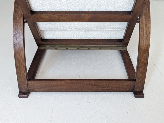 Image 1 of Jindřich Halabala Poltrona da salotto regolabile H 70 in bouclé crema, anni '30