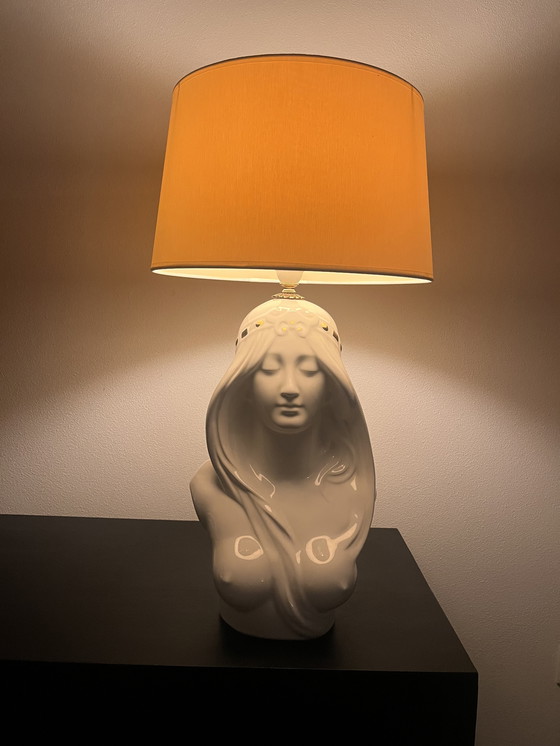Image 1 of Lampada da tavolo vintage a forma di busto femminile in stile Hollywood Regency