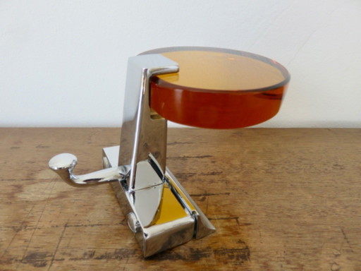 Wandkapstok van oranje Murano-glas en verchroomd messing, 1970