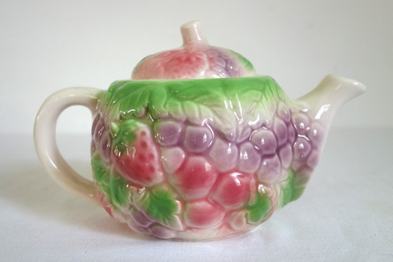 Image 1 of Servizio da tè 6 persone Barbotine Fruits vintage