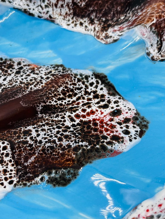 Image 1 of Plato de hojas azules de Vallauris