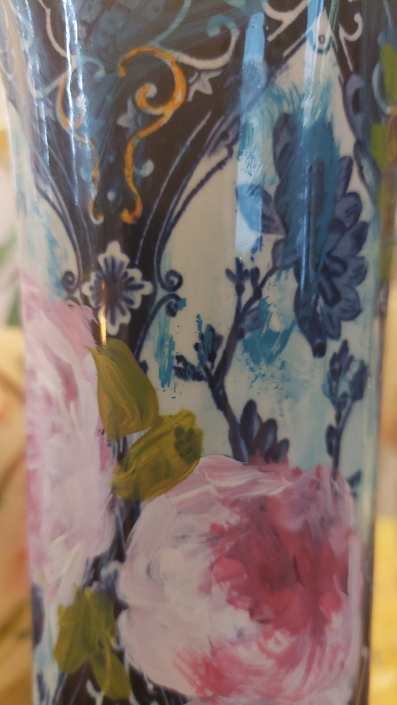 Unique Hand-Painted Delft Blue Mantel Set – bosch sphinx, Vases, Ceramic (photo 4 of 7)