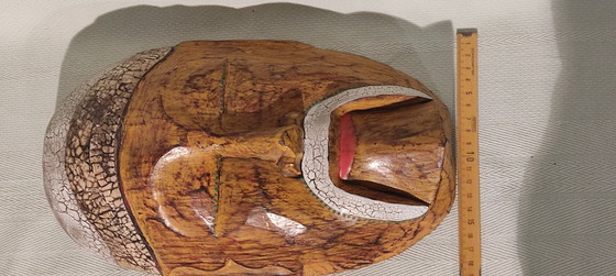Image 1 of Maschera etnica in legno intagliato - Home decor vintage stile asiatico indonesiano