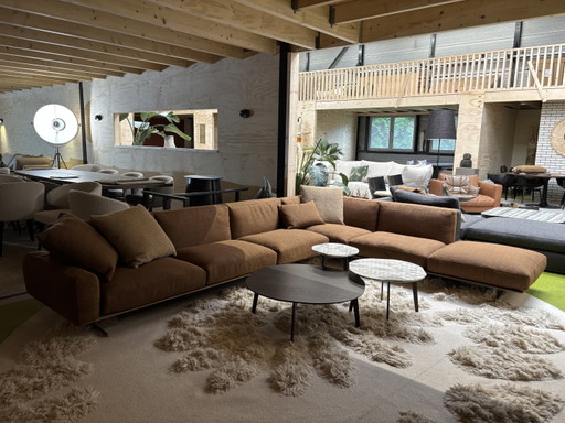 Canapé d'angle Flexform Softdream en tissu Terracotta Astro