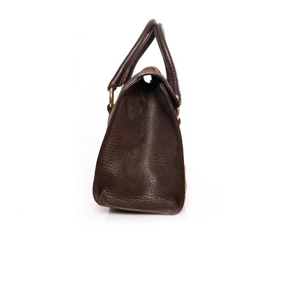Image 1 of Dolce & Gabbana, Borsa a mano in pelle marrone con stampa giraffa in pelo di vitello.