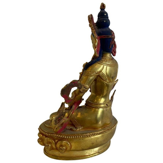 Estatua nepalesa de bronce dorado de White Tara – Tradición Newar, finales del siglo XIX – principios del XX (photo 6 of 10)