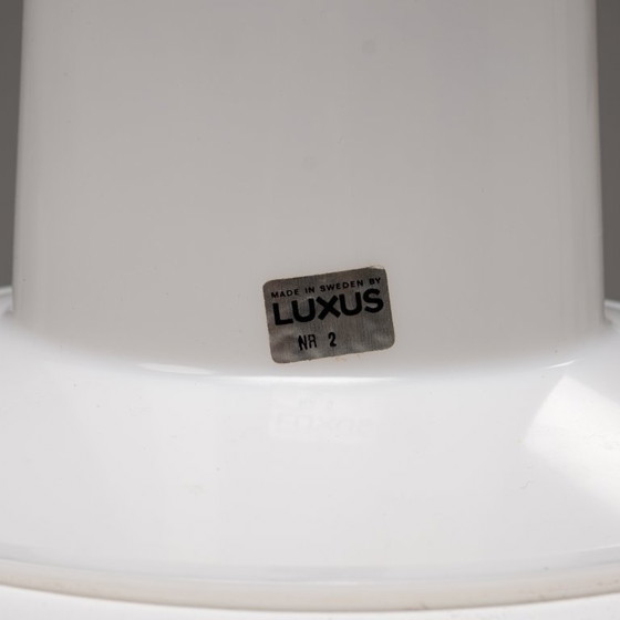 Image 1 of Glass table lamp with raw silk shade