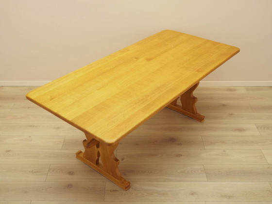 Tavolo da pranzo danese in rovere massiccio, costruzione a cavalletto, anni '60 – Tavoli da pranzo, Wood (photo 6 of 15)
