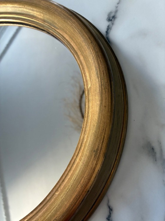 Specchio ovale antico a medaglione, Legno, Vetro, Dorato, Klassiek (foto 4 di 7)