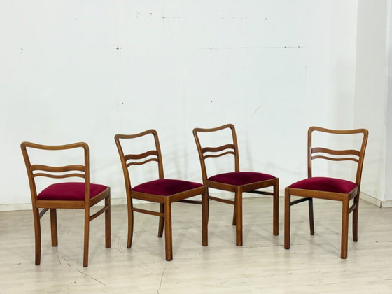 Image 1 of Ensemble de 4 chaises Art Nouveau / chaises de salle à manger – vers 1920