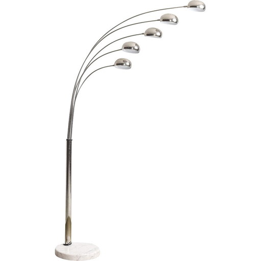 Vintage lamp in chroomstaal en marmeren voet, 1970