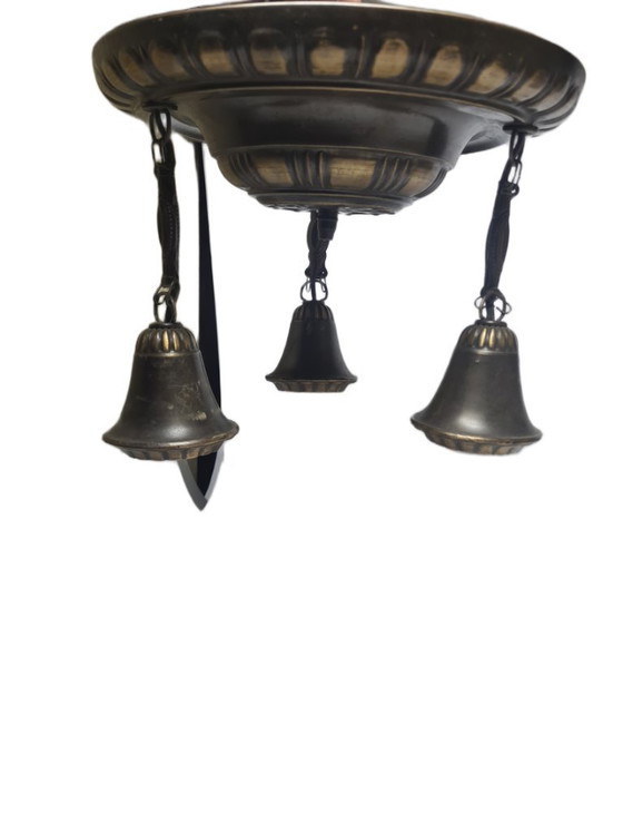 Art Nouveau Chandelier, Austro Hungarian Empire, 1900s – Metal, Brass (photo 6 of 13)