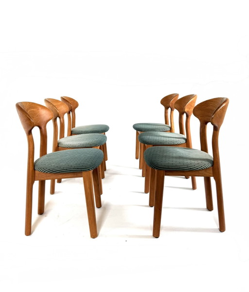 6x vintage eetkamerstoel, Juul Kristensen ‘80