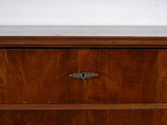 Antique pine chest of drawers with four drawers and brass handles – Central Europe, circa 1900 – Metal (photo 40 of 40)