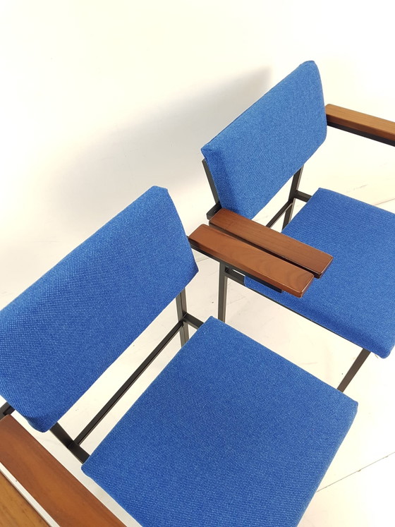 4x Martin Visser SE21 stoel blauw Hallingdal Kvadrat wol – Fauteuils, Metal, Wool (photo 8 of 10)