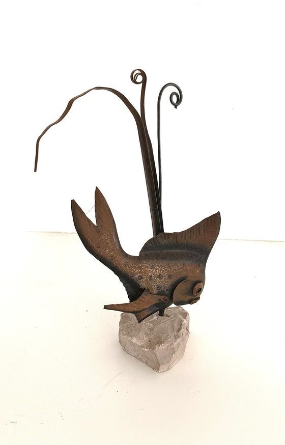 Image 1 of Pesce di rame degli anni Sessanta su roccia