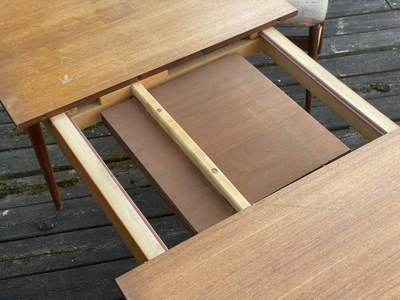 Image 1 of Dining table with 4 upholstered chairs, 1960s