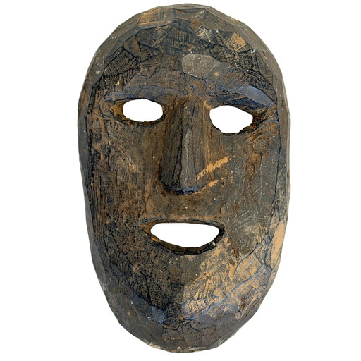 Máscara de chamán de madera nepalí antigua – Middle Hills – Circa 1900–1930