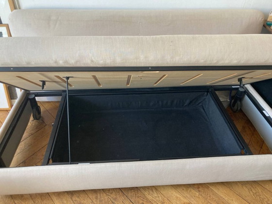 Image 1 of Sofabett Orizzonti Vulcano in beigem Leinen von Giulio Manzoni