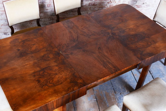 Restored Art Deco Extendable Table, Walnut, Revived Polish, Czech, 1930s – Dining tables, Wood (photo 8 of 17)