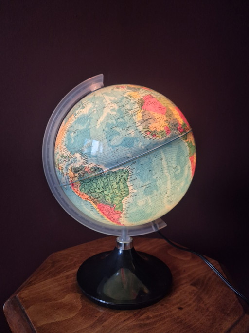 Mappamondo vintage illuminato | Ø 22 cm | Mappamondo retrò