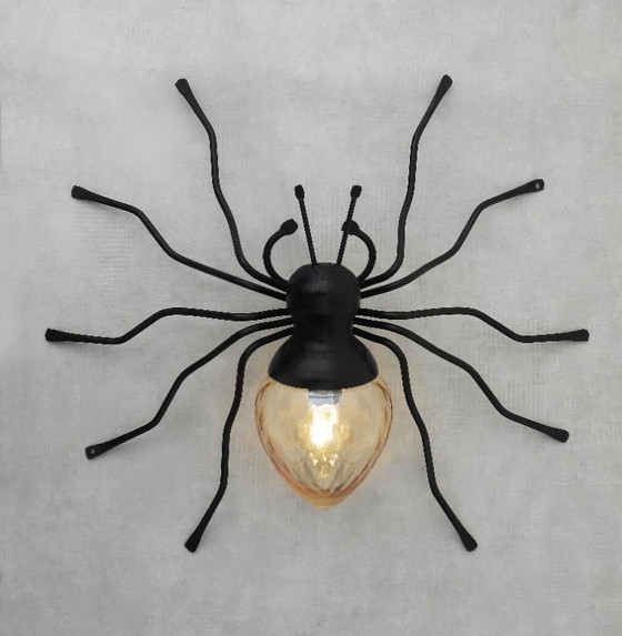 Image 1 of Mid-Century Murano Glass Spider Wall Lamp Sconce c1950s Italy