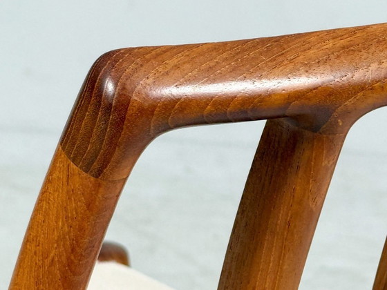 Image 1 of JL Møllers, ensemble de 4 chaises de salle à manger, modèle '83', teck, laine, années 1960, Danemark (4)
