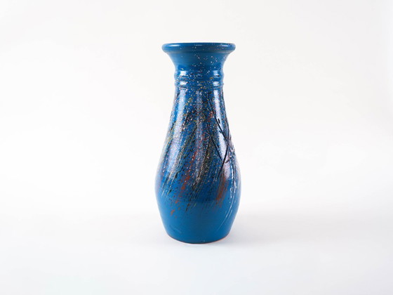 Image 1 of Blue ceramic vase, Danish design, 1970s, made in Denmark