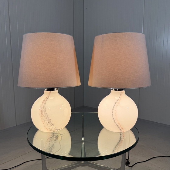 Image 1 of Peill & Putzler Large Glass Table Lamps 1970's