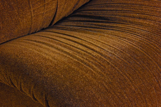 Image 1 of Divano modulare in velluto color ruggine di Doimo, anni '70.