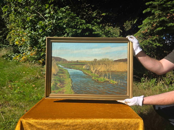 Dipinto paesaggistico impressionista originale - 1935 – Dipinti e disegni, Tela (photo 2 of 11)