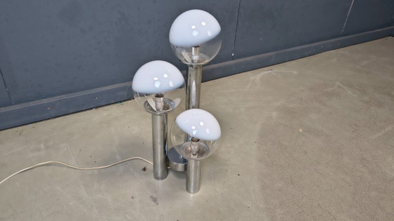 Vintage Table Lamp by Mazzega, 1970s – Metal, Chrome (photo 8 of 11)