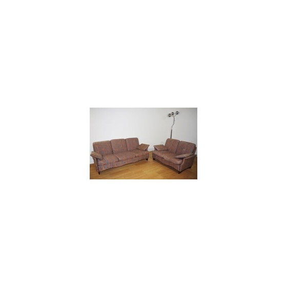 Image 1 of Pair of vintage walnut sofas, 1970s