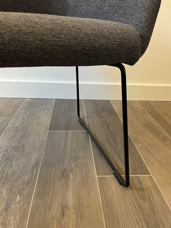 Image 1 of Stoel metaal zwart met donkergrijs blad