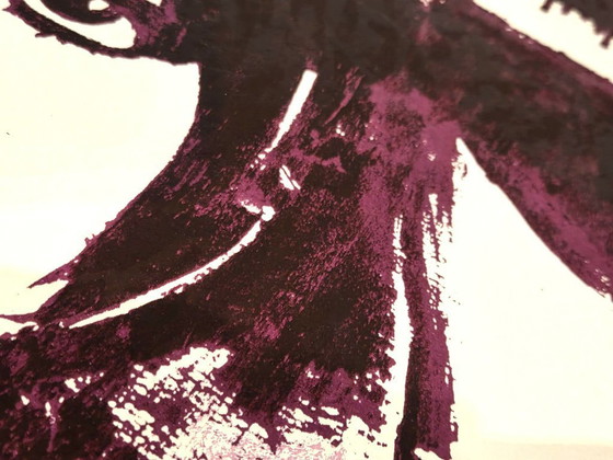 Image 1 of GIOSETTA FIORONI (Italian Pop Art). "Double Liberty, Violet" - Textured silkscreen with pigment, 70x100 cm