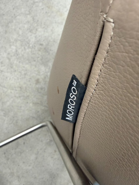 Image 1 of 2x sgabelli da bar Moroso Fjord in pelle color tortora